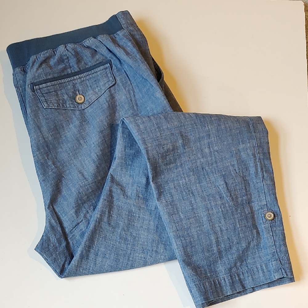 Talbots Men's Chambray Jogger Pants in Blue